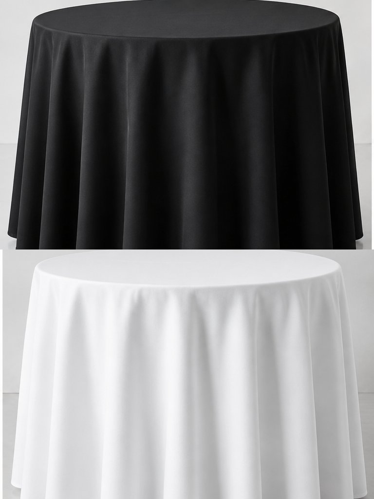 Standard tablecloth, black and white