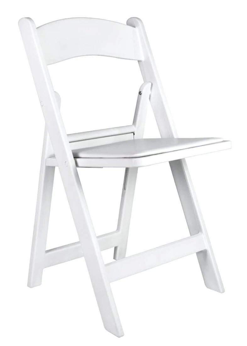 White resin folding chair